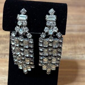 Vintage Crystal Drop Clip on Earrings